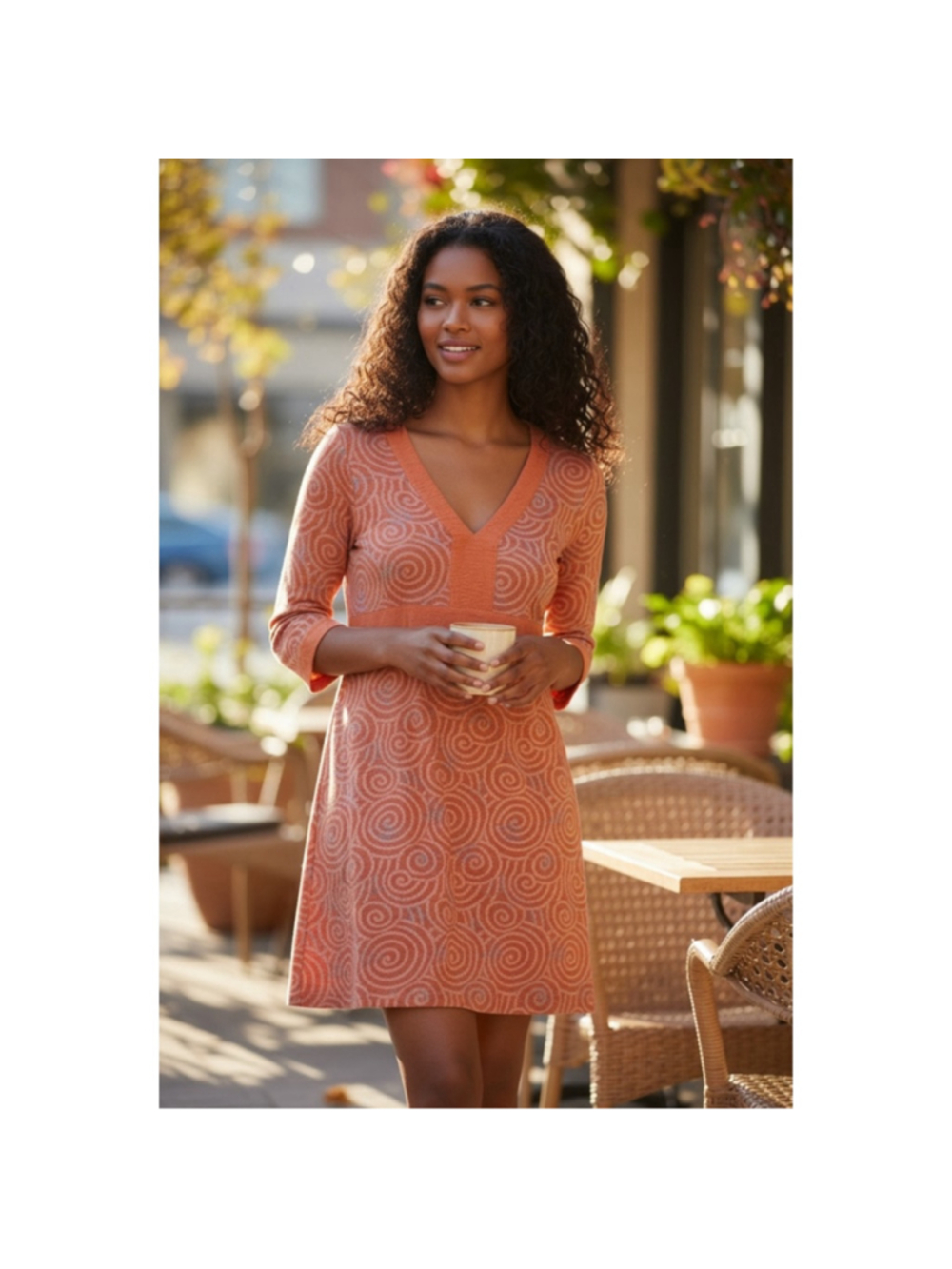 Vineyard Vines Orange Blue Mini Dress Size 4